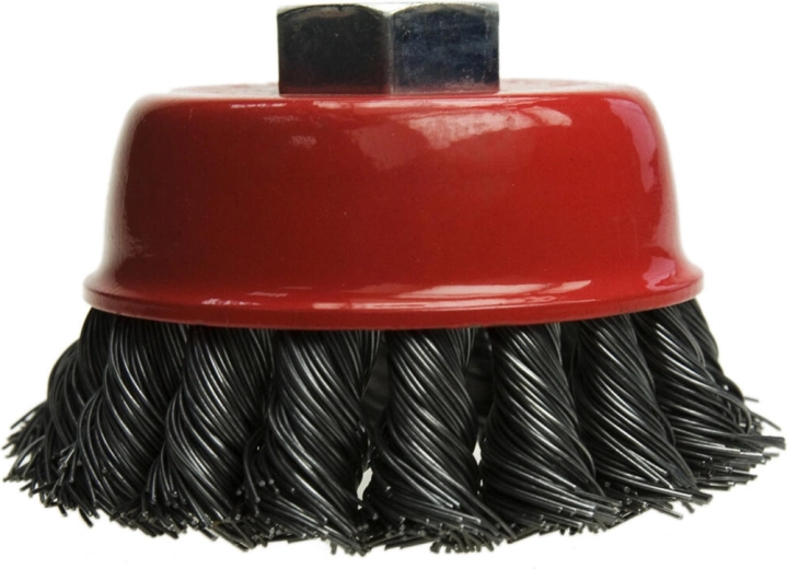 Cup steel brush 70 mm, wire 0.5 mm, shank 6 mm
