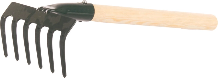 Profesionalūs grėbliukai su kotu 27 cm (6 dantys)