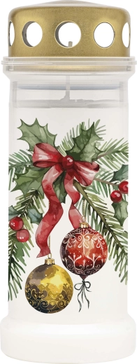 Bolsius Christmas Grave Candle, White, 4 Days