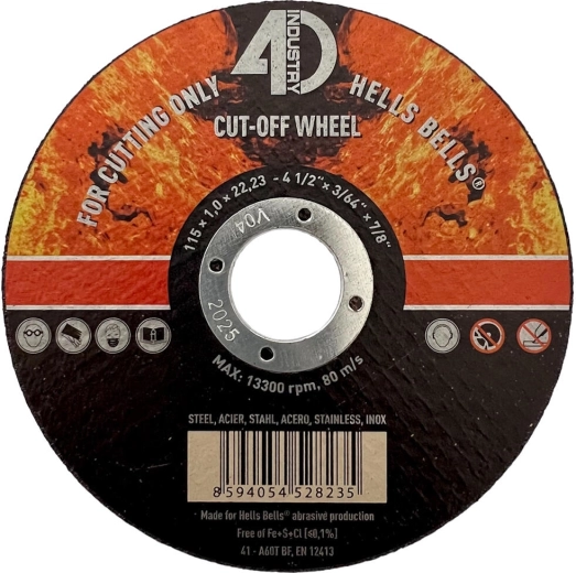 Cutting disc for steel and stainless steel 115 × 1.0 × 22.2 mm
