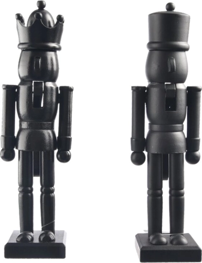 Wooden nutcracker, black, 25 cm