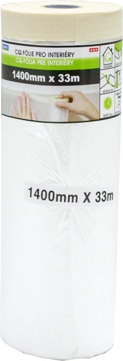 Masking tape with film 140 × 33 m for interiors, self-adhesive