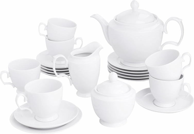 MariaPaula Klasyka white coffee set for 6 people, 21 pieces