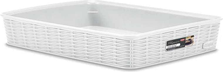 dėklas ELEGANCE baltas plastikas 35,5 × 26 × 6 cm