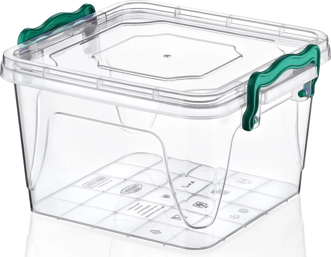 Plastic square box 1.2 l with lid