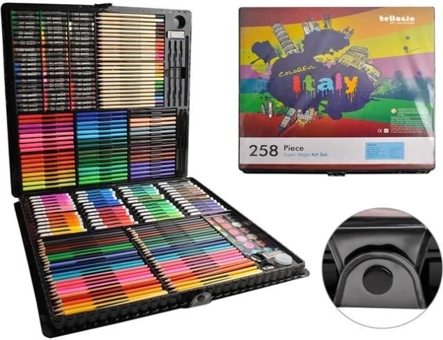 Piešimo ir tapymo rinkinys lagamine, 288 vienetai