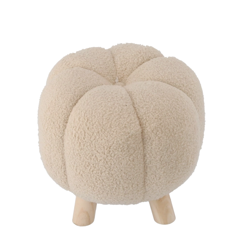 Dekoratyvinė smėlio spalvos pufa 32 × 30 cm