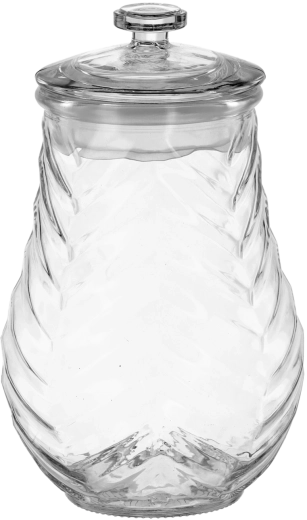 Glass food storage jar 1.5 L with glass lid