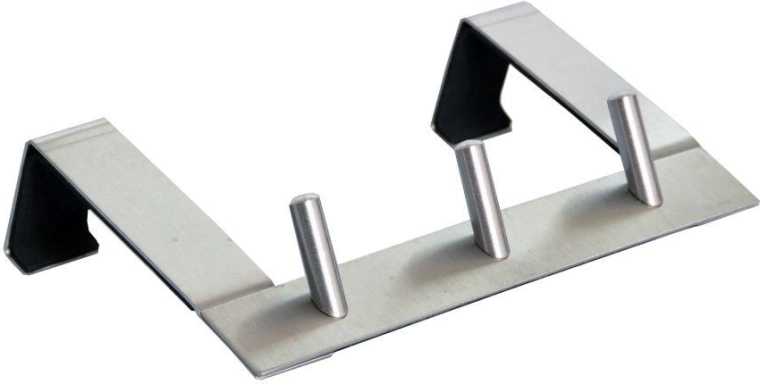 Stainless steel over-the-door hook rack with 3 hooks