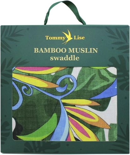 Bambukinė muslininė vystyklo sauskelnė Tommy Lise Lush Garden 120 × 120 cm