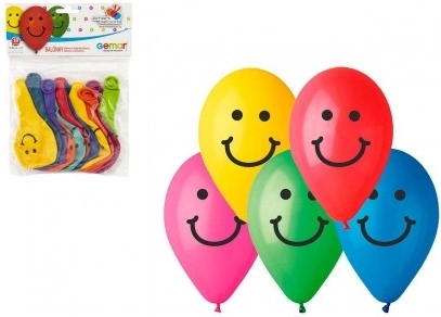 Pripučiamų balionų su Smile spauda 10 cm