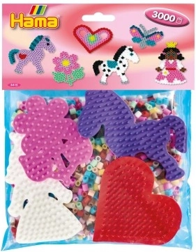 Lyginamosios HAMA Midi karoliukai – 3000 vnt. ir 4 pagrindai