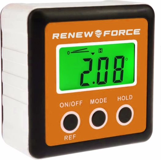 Digital angle gauge 3-in-1 Renew Force with magnetic base and backlit LCD - 1 piece