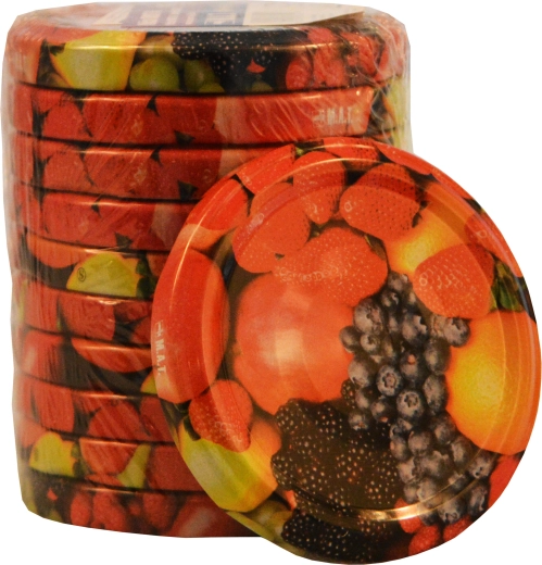 Twist Lids 66 with Fruit Design, 10 pcs