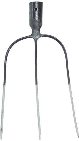 Forged 3‑tine fork without handle