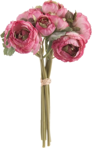 Dirbtinis vėdrynas puokštėje, rožinis, 24 cm