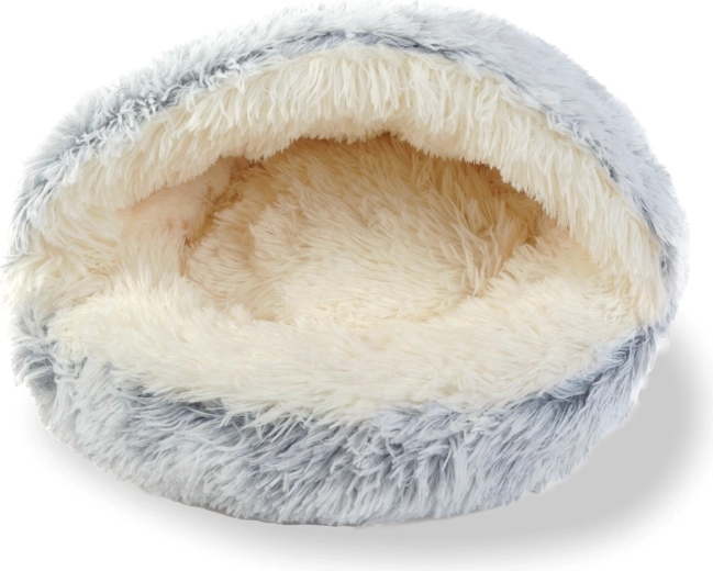 Round Plush Cat Bed 50 cm Grey
