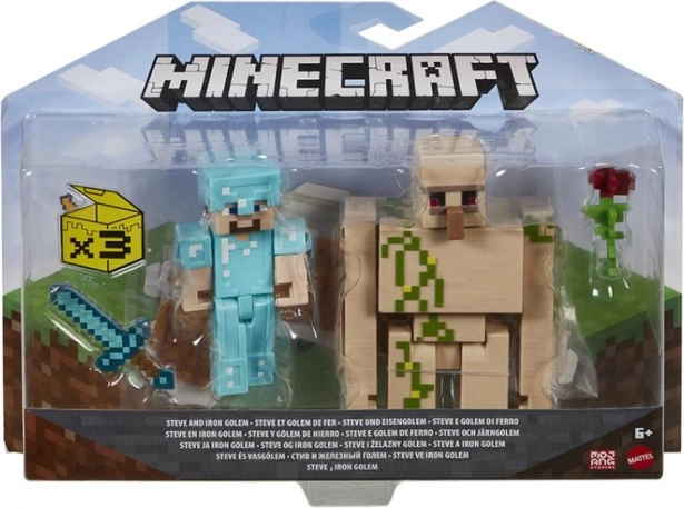 Minecraft figūrėlės 8 cm – dvigubas rinkinys su priedais