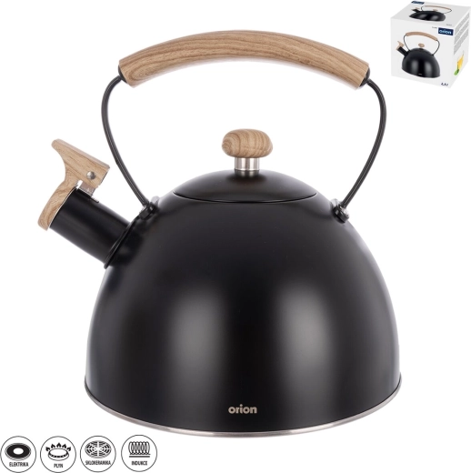 Nerūdijančio plieno arbatinukas su švilpuku Black 2,5 l