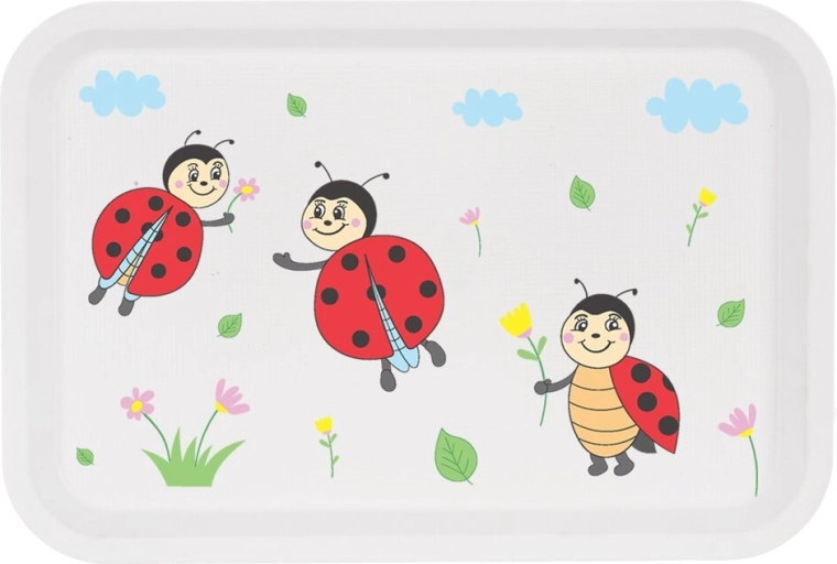 Vaikiškas plastikinis padėklas Toya Boružėlė 30,5 × 21 cm