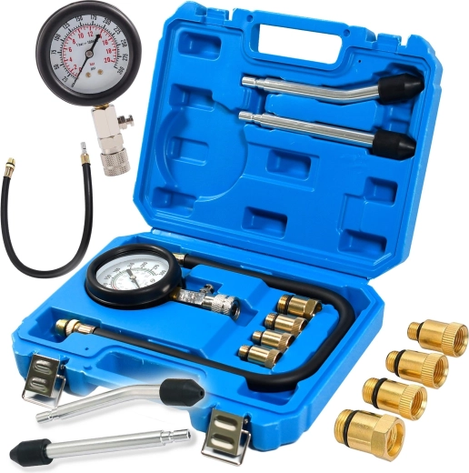 Renew Force compression tester for petrol engines with pressure gauge, adapters and case