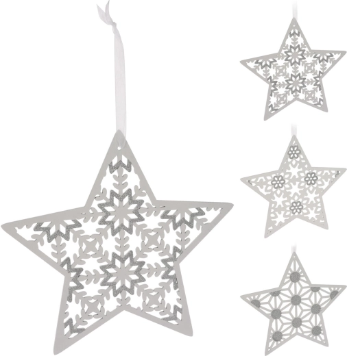 Hanging wooden star 30 cm white