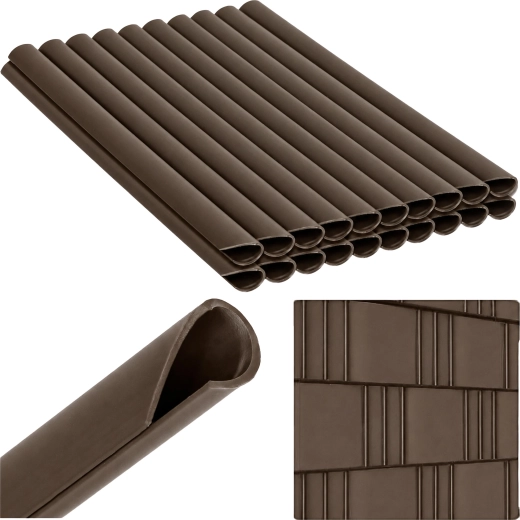 Installation clips for fence strip, brown, 19 cm, 20 pcs