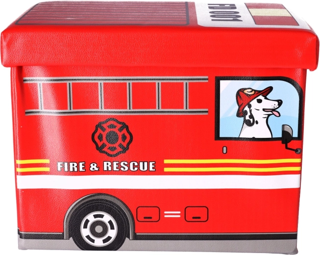 Toy storage container with ottoman - Fire truck