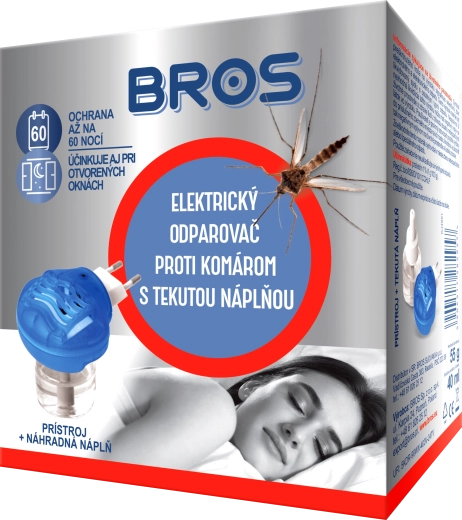 Bros elektrinis garintuvas nuo uodų su skystu užpildu – 60 naktų