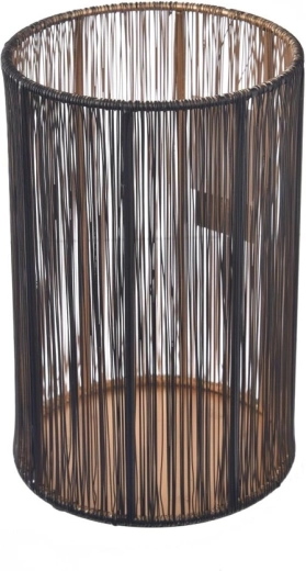 Didelis metalinis žvakidė juodai auksinė 20 cm