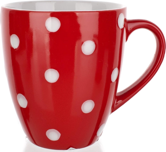 Keramikinis puodelis Baňák su taškeliais 400 ml – raudonas