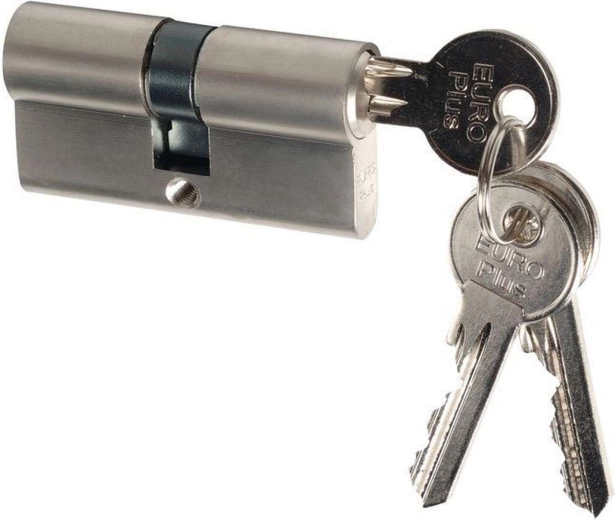 Construction cylinder insert with interior knob 30+35 mm, 3 keys, matte nickel RICHTER