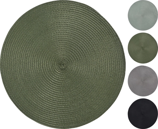 Round table placemat 38 cm made of PP and fabric – mix of colors