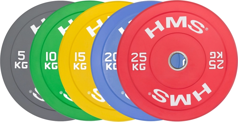 Spalvotas bumper diskas 10 kg HMS