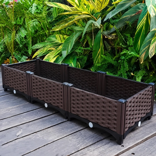 Modulinis sodo lovelis gėlėms ir daržovėms 120 × 40 × 22 cm, rudas
