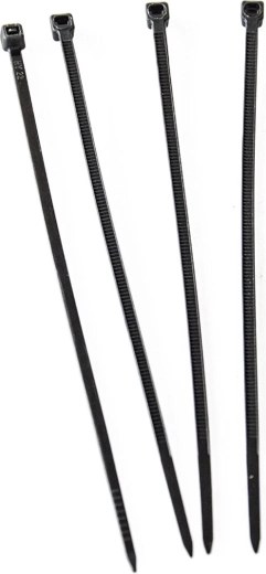Nailoniniai tvirtinimo (užveržimo) dirželiai 200 × 3,6 mm, juodi (50 vnt.)