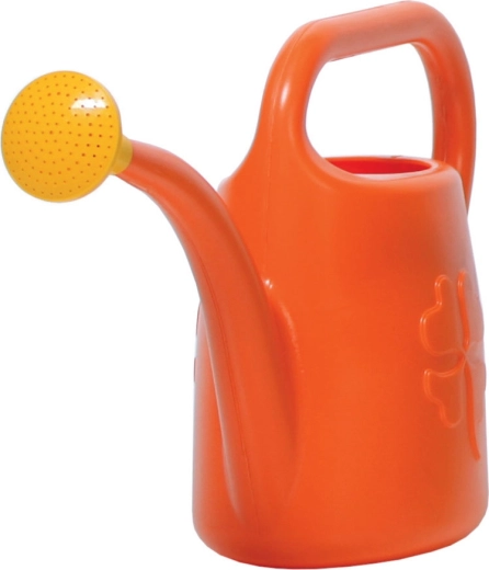 Plastic watering can 4.5 l with removable rose – orange