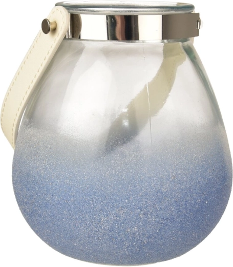 Blue square glass candle holder 14 × 14 × 17 cm