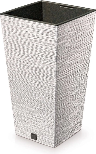Furu Square Eco Wood Planter with Insert 39.5 cm – White