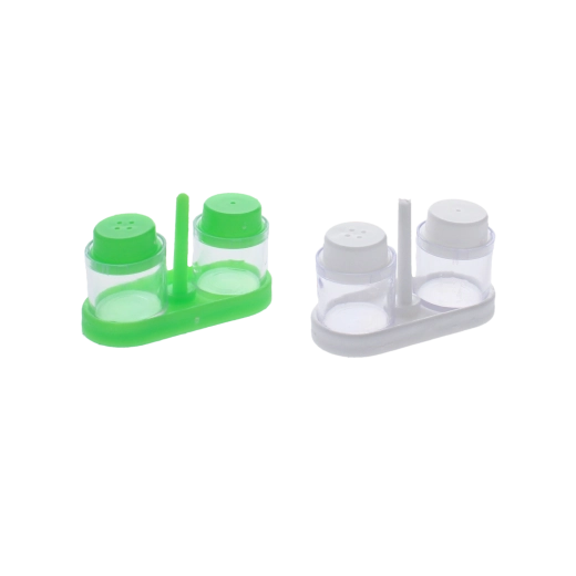 Kompaktiškas plastikinis druskinės ir pipirinės rinkinys 6 × 4 cm