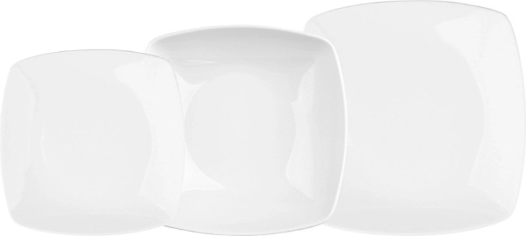 MariaPaula Moderna white 18-piece dinner set (for 6 people) square plates