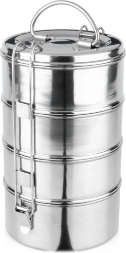 Nerūdijančio plieno 4 aukštų maisto dėžutė Vilde 4×900 ml
