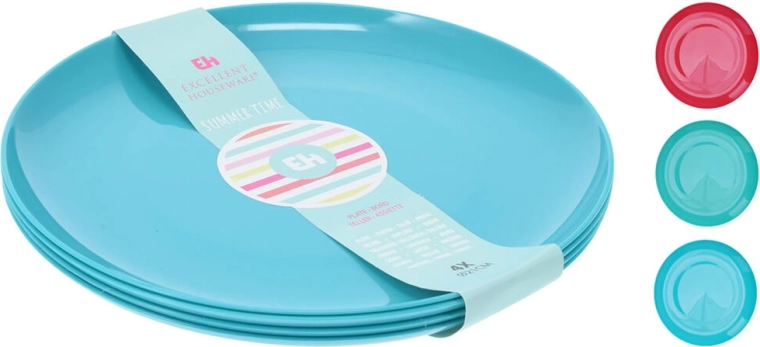 Negilių plastikinių lėkščių rinkinys 21 cm, spalvų miksas, 4 vnt.