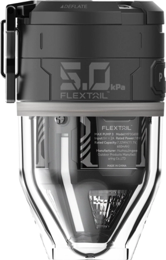 Flextail Max Pump 3 – nešiojama elektrinė pompa su šviesa, juoda