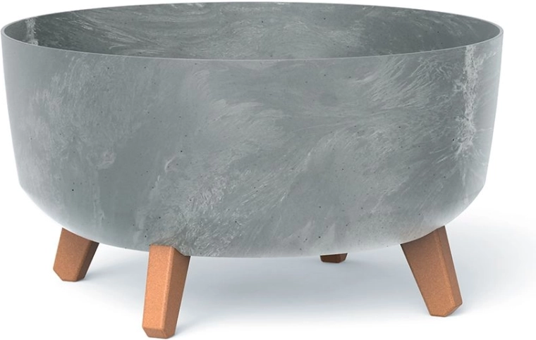 Prosperplast Gracia Low Planter with Concrete Effect 38 cm, Grey