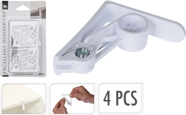Plastic tablecloth clip 62 × 62 mm, 4 pcs