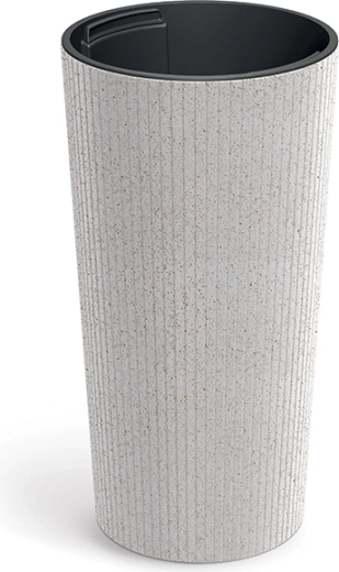 Lamia Slim Eco Wood Flower Pot 20 cm white