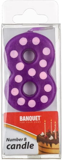 Birthday candle number 8 with spike 5 × 3 cm