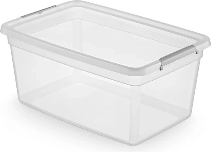 Basestore laikymo dėžė su dangčiu ir spaustukais 40 l (58 × 39 × 25 cm)