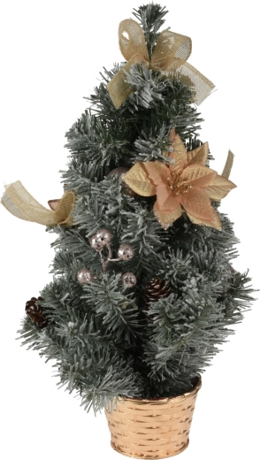 Kalėdinė eglutė vazone 60 cm, dekoruota, žalia / spalvų miksas